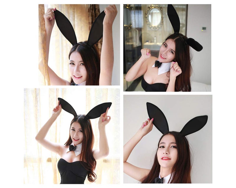 DS.DISTINCTIVE STYLE DS. DISTINCTIVE STYLE Easter Headband Bunny Ears Headband Rabbit Ear Hair Accessories - Black - Image 4